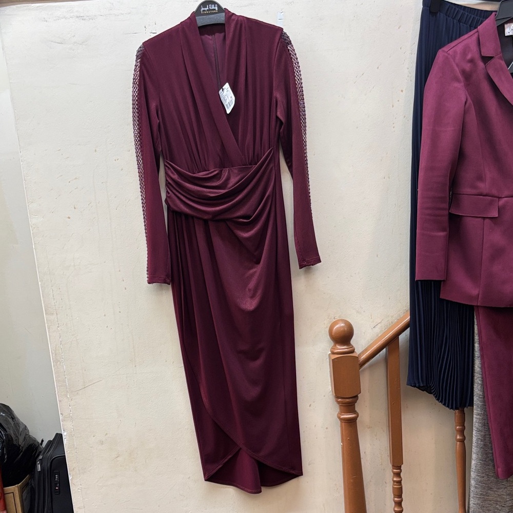 Joseph Ribkoff Burgundy Long Sleeve Dress